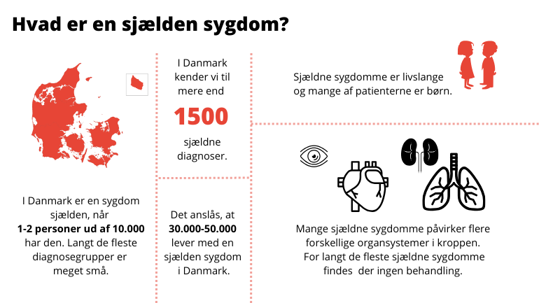 Infografik om sjældne sygdomme og handicap i Danmark
